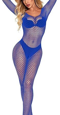Womens One Piece Fishnet Lingerie Bodysuit Mesh Bodystocking Sexy Tights Nightwear Jumpsuit Underwear