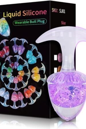 Crystal Anal Plug  Premium Buttplug for Women, Men & Couples Anal Plugs for Prostate Play, Small Butt Plug Tail, Waterproof, Soft Silicone for Comfort and PleasurePurple