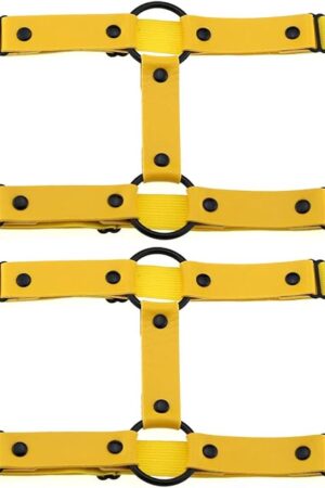 Adjustable Elastice Leather Leg Harness Garter Women Sexy Punk Rock Rivet Strappy Leg Ring 2pcs