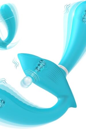 Double Dildo Lesbian Sex Toys, Strapless Strap-On Double Ended Sided Dildo with 10x10x10 Vibrations, Vibrating Strapon G Spot Wearable Vibrator Silicone Anal Plug, Adult Sex Toys for Women Couples