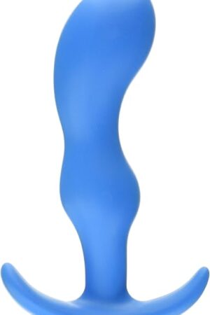 Doc Johnson Mood - Naughty 2 - Silicone Anal Plug - Large - 4.8 in. Long and 1.2 in. Wide - Tapered Base for Comfort Between The Cheeks - Large - Blue