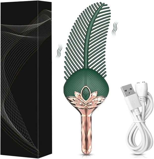 Clitoris Vibrator, 10 Powerful Vibrating Modes Feather Stimulator, Waterproof Rechargeable Adult Sex Toy for Women Couples