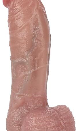 8 Inch Curved Realistic Dildo, Big Silicone Lifelike Beginner Dildo with Strong Suction Cup for Hands-Free Play, Ultra Real Soft Thick Dildos for Men Women, Strap On Fake Penis Sex Toys for Anal Play
