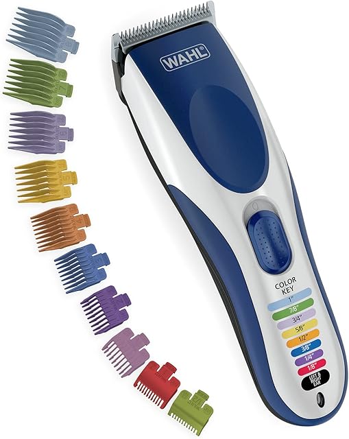 Wahl Color Pro Cordless Rechargeable Hair Clipper & Trimmer ? Easy Color-Coded Guide Combs - for Men, Women, & Children ? Model 9649P