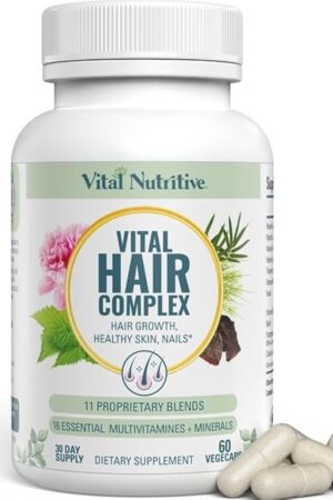 Vital Hair Complex ? Biotin & Vitamin B Hair Vitamins for Women & Men ? Supports Healthy Hair, Skin & Nails ? Hormone-Free, Gluten-Free ? Hair Supplement for Women & Men