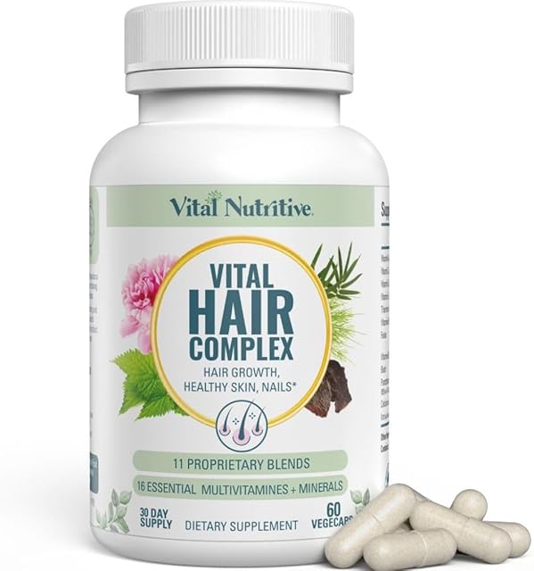Vital Hair Complex ? Biotin & Vitamin B Hair Vitamins for Women & Men ? Supports Healthy Hair, Skin & Nails ? Hormone-Free, Gluten-Free ? Hair Supplement for Women & Men