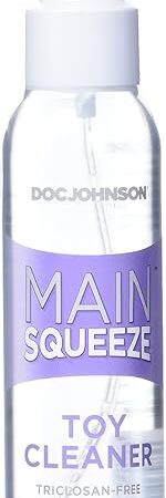 Doc Johnson Main Squeeze - Toy Cleaner - Triclosan-Free Cleaning Spray - Free of Sulfates, Parabens, and Dyes - 4 fl Oz (188 ml)