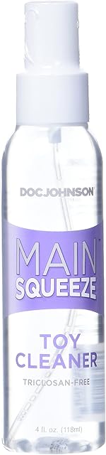 Doc Johnson Main Squeeze - Toy Cleaner - Triclosan-Free Cleaning Spray - Free of Sulfates, Parabens, and Dyes - 4 fl Oz (188 ml)