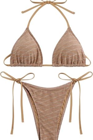 Bikini Sets Women Thongs Cheeky Two Piece Swimsuit Sexy Swimwear Triangle Cute Bathing Suit String