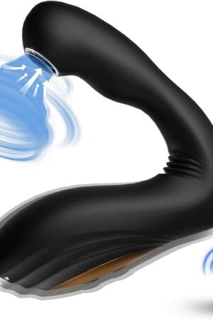 Anal Vibrator Prostate Sucking for Men - 9 Sucking & 9 Vibrating Modes Male Masturbators, Anal Plugs with Prostate Sucking Pleasure Perineum Massager, Remote Control Sex Toys Adult (Black)