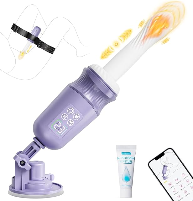 APP Control Sex Machine Thrusting Dildo Vibrator Adult Sex Toys with Heating Function for Men/Women, Anal Dildo Machine Adult Toys with 10 Vibrating & Thrusting Modes for G Spot Clit Anal Stimulation