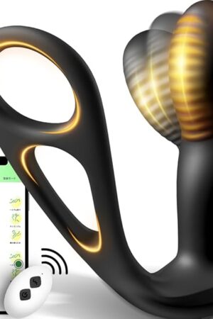 Vibrating Prostate Massager Ulovime Wiggling Anal Vibrator with 9 Wiggling Vibrating Mode, Prostate Vibrator for Beginner with Penis Ring and APP Control, Adult Male Sex Toy for Men Prostate Orgasm