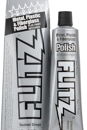 Flitz Multi-Purpose Metal Polish Paste - 176oz Tube of USA-Made Metal Scratch Remover - Works on Stainless Steel, Chrome, Aluminum, Plastic, Jewelry - Non-Abrasive Cleaner & Rust Remover (1 Pack)