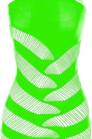 High-Elastic Women Fishnet Lingerie Mesh Chemise Babydoll Mini Dress Bodysuit One Size