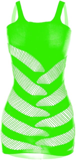 High-Elastic Women Fishnet Lingerie Mesh Chemise Babydoll Mini Dress Bodysuit One Size