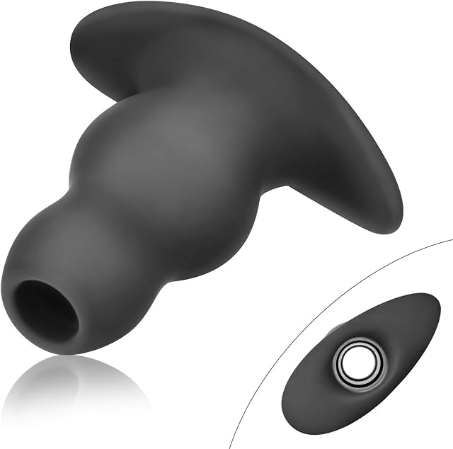 Douches Enema Anal Plug, Silicone Hollow Peep Vaginal Anal Dilator with Narrow Flared Base for Comfortable Wearing, Anchor Butt Plug Sex Toys for Sex Games (Small)