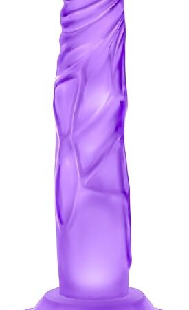 Eden Adult Sex Toys for Men Women Gay - 5.75 Inch Realistic Small Dildo with Strong Suction Cup - Harness Compatible Anal Dildo for Beginners - Lifelike Penis for G-Spot Stimulation & Pegging - Purple