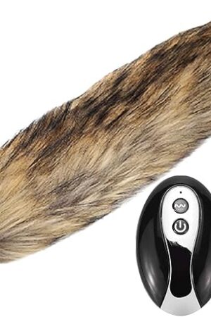 Electric Vibration Foxtail Anal Plug Butt Vaginal G-spot Stimulation Backyard Bead Sexy Adult Sex Toy Bullet G Spot Vibrator Toys Buttplug Fox Tail-Brown
