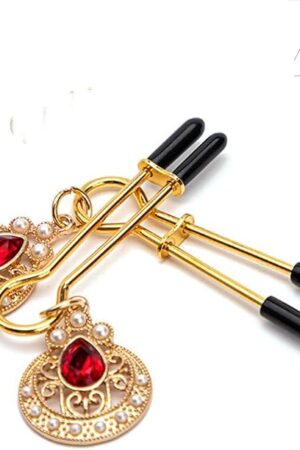 2pcs BDSM Nipple Clamps Adult Toys, Nipple Toys Nipple Clips Women Sex Toys with Jewelry, Adjustable Breast Clamps Female Sex Toys, Nipple Corrector Adult Sex Toys & Games for Couples
