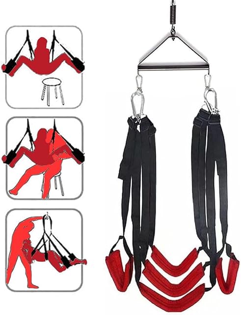 Ceiling Sex Swing with Stand Adult Sex Furniture for Bedroom Ceiling Sex Swivel Swing Bondage Kit Sex Toy Couple BDSM Furniture Accessories Restraint Hammock Harness Straps Adult Chair A1