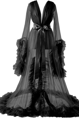 Women's Maternity Robe Dress for Photoshoot Illusion Wedding Scarf Party Nightgown bridal robe for women