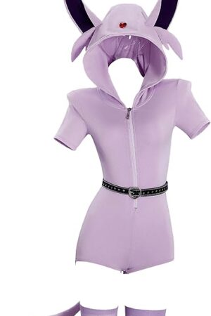 Anime Derivative Romper Onesie Bodysuit Sexy Lingerie Summer Hooded Homewear Jumpsuit with Tail