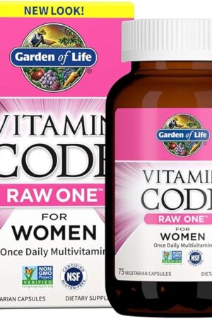 Garden of Life Vitamin Code Raw One for Women, Once Daily Women's Multivitamin - 75 Capsules, One a Day Vitamins Whole Food Iron, Probiotics for Digestive Health, Gluten Free Vegetarian