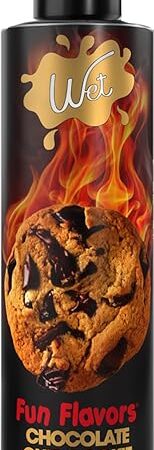 Wet Fun Flavors 4 in 1 Warming Chocolate Chip Cookie Flavored Lubricant 9 Fl Oz | for Men, Women and Couples, Foreplay & Massage, Paraben Free, Gluten, Stain, & Sugar Free
