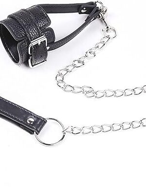 BDSM Penis Ring Sex Toy for Men Sm Leather Collar Bondage Extreme Slave Testicle Stretchers Pennis Cbt with Chains