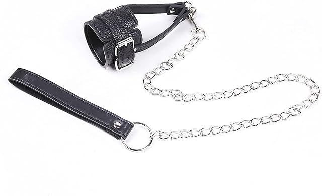 BDSM Penis Ring Sex Toy for Men Sm Leather Collar Bondage Extreme Slave Testicle Stretchers Pennis Cbt with Chains
