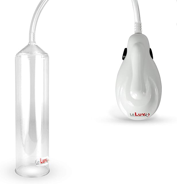 LeLuv Electric Vacuum Enhancement Pump White eGrip Handle with 2.25" x 8.25" Cylinder