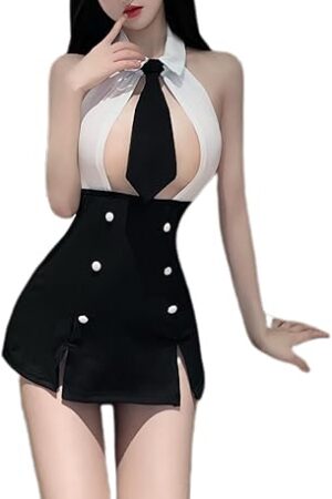Women's Sexy Cosplay Lingerie Set Office Secretary Uniform Naughty Teacher Costume Short Skirt With Socks