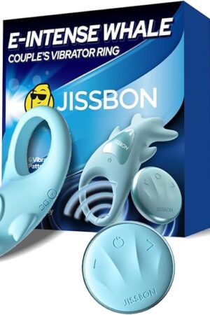 E-Intense Whale Vibrating Penis Ring Sex Toy for Couple Silicone Penis Ring with 6 Vibration Patterns IPX6 Waterproof Remote Control Cock Ring Vibrators Couples Sex Toys