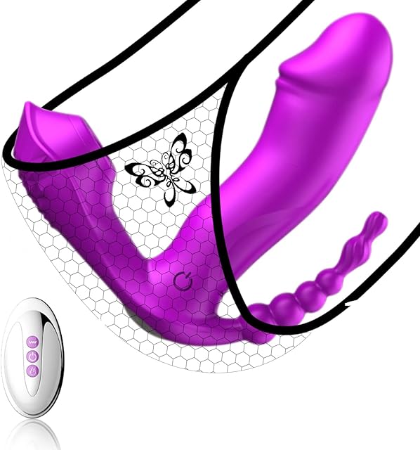 Wearable Vibrator G Spot Clitoral Anal Vibrator Rose Sex Toys with 9 Vibrating Modes Waterproof Rechargeable G Spot Vibrator for for Women or Couple Fun