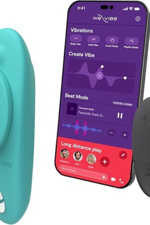 We-Vibe Moxie Wearable Lay On Panty Vibrator | Remote & App Control Vibrating Sex Toy for Couples | Clitoral Stimulator with 10 Intensity Levels | Adult Sexual Pleasure Tools | Waterproof | Aqua