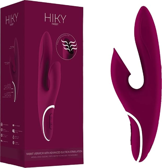 Hiky Rabbit Vibrator W/Adv Suction Pur HIKY002USPUR