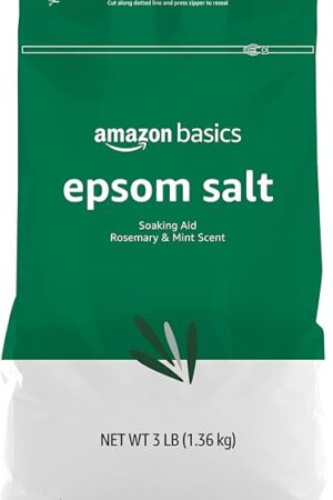 Amazon Basics Epsom Salt Soaking Aid, Rosemary & Mint Scent, 3 pound (Pack of 1) (Previously Solimo)