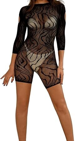 Woman Sexy Lingerie Bodysuit Fishnet Bodystocking Tights Bodycon Jumpsuit