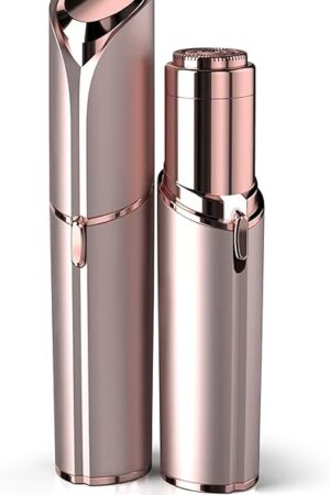 Facial Hair Remover for Women - as Seen on TV Painless Face Shaver - Electric Hair Removal Device for Face Lips Peach Fuzz with Light (Rose Gold)