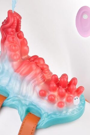 Wearable Vibrating Remote Control Sex Grinder with Bright Colors and Unique Monster Design, Complete with Ejector and Air Pouch, USB Rechargeable for Lesbians (N-QYZSCV5228)