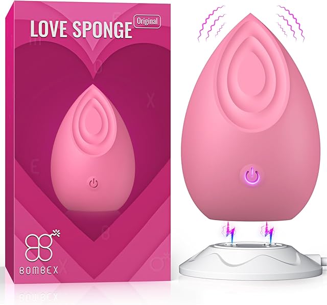 Vibrators Mini Vibrator Sex Toys Women - BOMBEX Love Sponge Female Vibrator Discreet Vibrators, Adult Toys Small Clitoris Vibrator, Rose Stimulator for Clitoral Nipple Couples, Vibradores, Pink