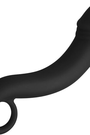 Forto F-19 6.9 inch Silicone Prostate Plug. Realistic Silicone Straight-in Anal Plugs Prostate Massage Sex Toys for Beginners Experienced Users Anal Plug for Vaginal G-Spot (Silicone - Black)
