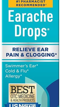 Hyland's Earache Drops, Natural Relief of Swimmer's Ear, Cold and Flu, Allergy Symptoms, Ages 4 and up, Day and Night, 033 Fl Oz