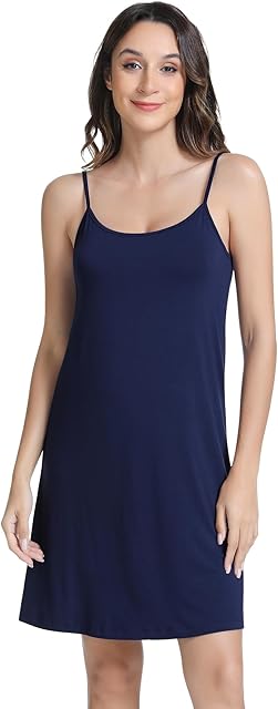 Women's Full Slips for Under Dresses-Viscose Made from Bamboo, Camisole Slip Dress Spaghetti Strap Under Dress