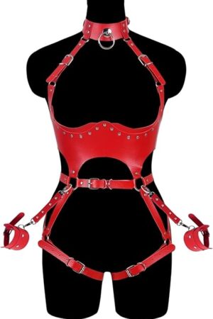 Women Punk PU Leather Body Waist Belt Bodysuit Bondage Body Harness Belt Sexy Lingerie Leg Garter