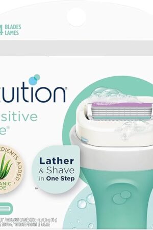 INTUITION Schick Refill, Razors for Women Sensitive Skin | Intuition Razor Blades Refill with Organic Aloe, Razor Refills , 6 Count (Pack of 1)