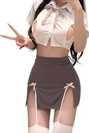 Womens Lingerie Set with Stockings Big Breast Sexy Qipao Lingerie Set Women's Sheer Ladies Lingerie with