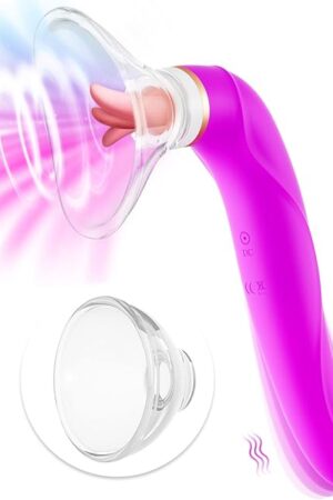 Clitoral Sucking Licking Vibrator, G Spot Tongue Vibrator with 8 Suction Modes & 10 Tail Vibration Modes & 5 Licking Modes, Sex Toy for Women Oral Stimulator Nipple Clit Anal, Rechargeable&Waterproof