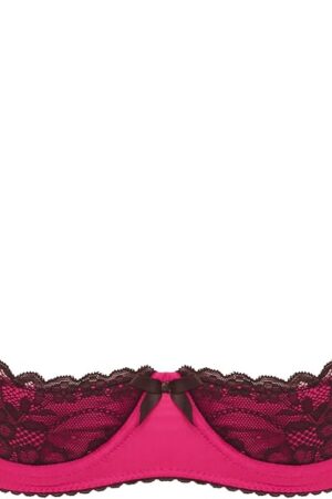 Women's Lace Underwire 1/4 Cup Bra Spaghetti Straps Push Up Balconette Bras Lingerie