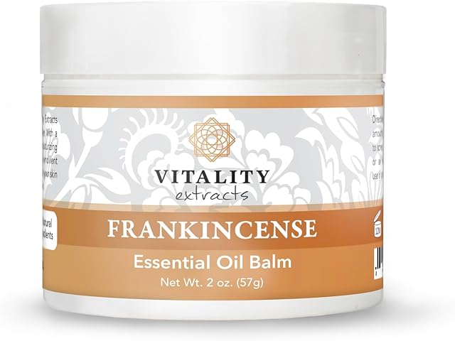 Vitality Extracts Frankincense Balm - 2oz, Boswellia Serrata, Beeswax, Olive Oil, Moisturizer for Dry, Cracked Skin, All Skin Types